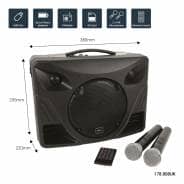 QTX DELTA-50 Portable PA System Twin Wireless Mics & Bluetooth 
