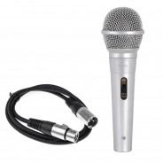 QTX Handheld Dynamic Vocal Mic with 3m XLR Cable (Silver)