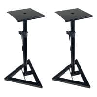 QTX Height Adjustable Monitor Speaker Stand with Triangular Base (PAIR)