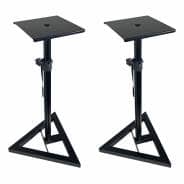 QTX Height Adjustable Monitor Speaker Stand with Triangular Base (PAIR)