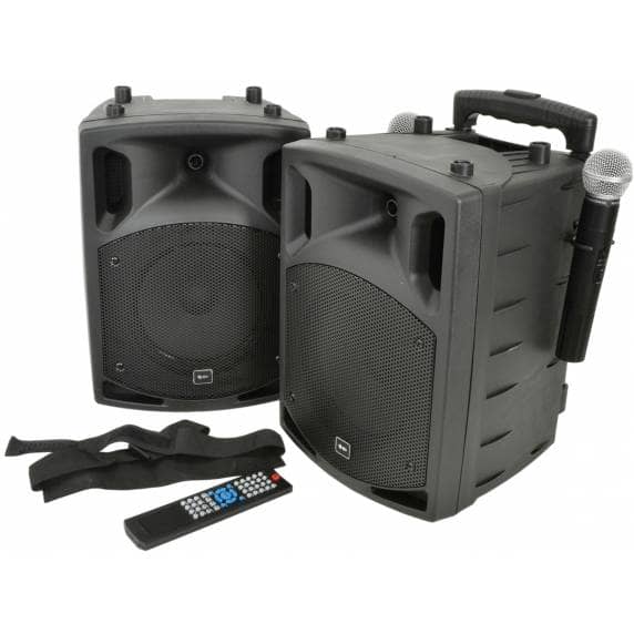 QTX PAV8 Portable PA Set with Wireless Mics, Bluetooth, USB/SD & DVD Player