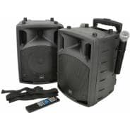 QTX PAV8 Portable PA Set with Wireless Mics, Bluetooth, USB/SD & DVD Player
