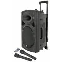 QTX QR12PA Portable PA Speaker with TWS (12" + 2x UHF Mics)