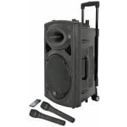 QTX QR12PA Portable PA Speaker with TWS (12" + 2x UHF Mics)