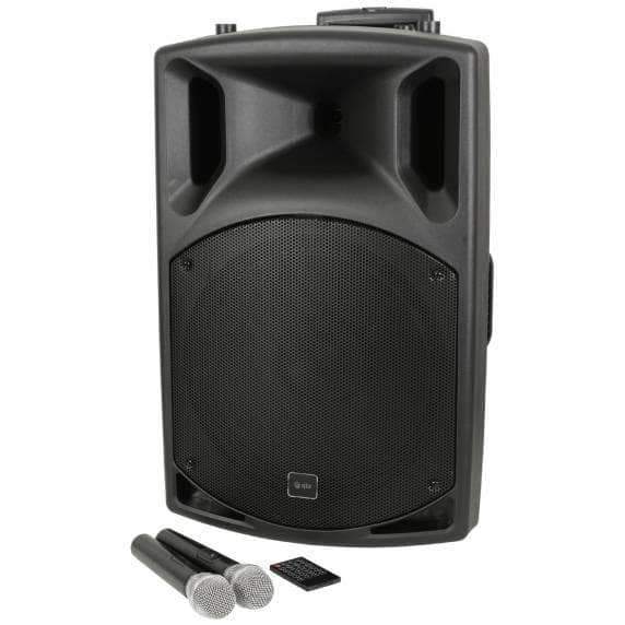 QTX QX15PA-PLUS - 15" Portable PA With UHF Microphones, USB/SD/FM & Bluetooth