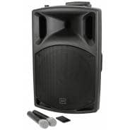 QTX QX15PA-PLUS - 15" Portable PA With UHF Microphones, USB/SD/FM & Bluetooth