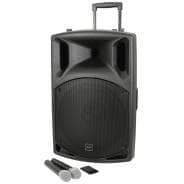 QTX QX15PA-PLUS - 15" Portable PA With UHF Microphones, USB/SD/FM & Bluetooth