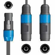 QTX Speakon Speaker Cable, 0.3m Splitter Lead