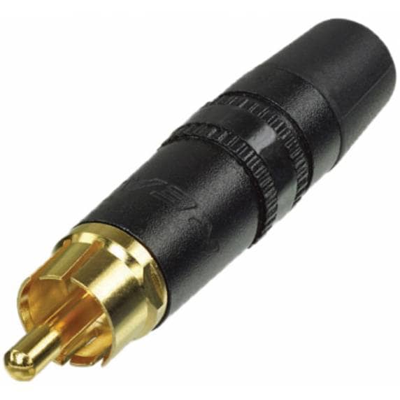 REAN NYS373 Phono Plug Gold Plated Contacts Black
