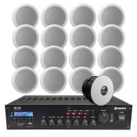 Adastra Restaurant Background Music System with Bluetooth & DAB Radio - 16x White Ceiling Speakers
