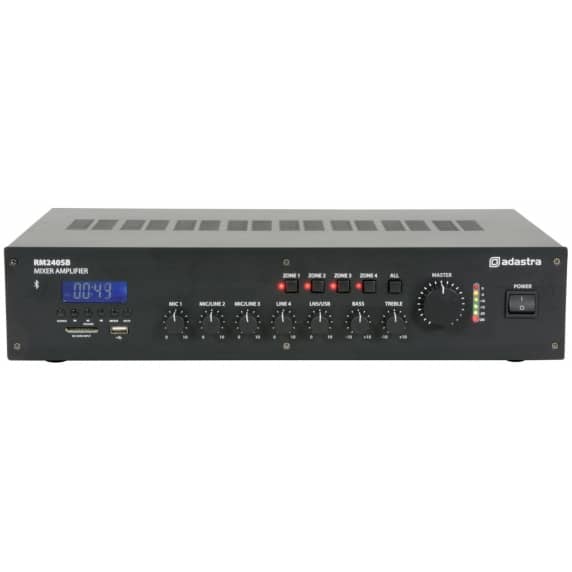 RM240B 5 channel 4 Zone 100V Mixer Amp with Bluetooth