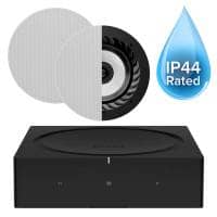 Sonos Amp + Lithe Audio 6.5" Bathroom Ceiling Speakers (Pair)