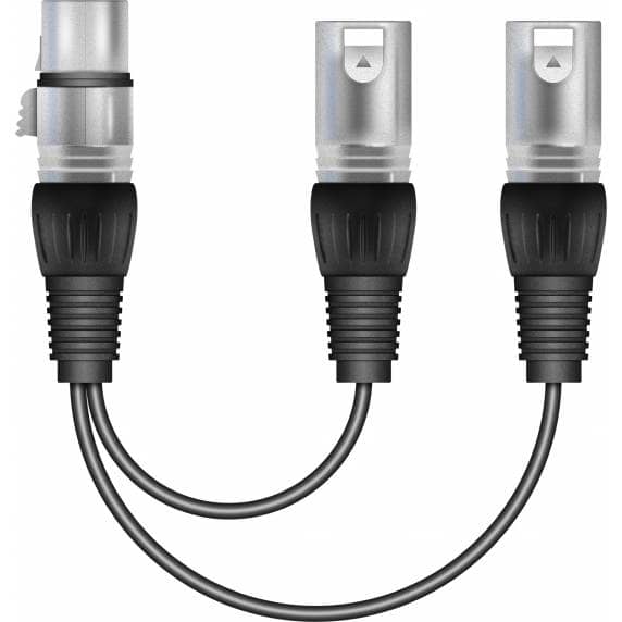 Soundlab 1 x XLR Female to 2 x XLR Male Splitter Cable - 15cm