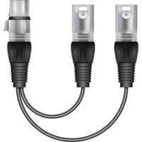 Soundlab 1 x XLR Female to 2 x XLR Male Splitter Cable - 15cm