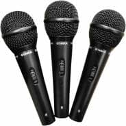 SoundLAB Dynamic Premium Vocal Microphone Kit with 3 Microphones, Leads and Carry Case