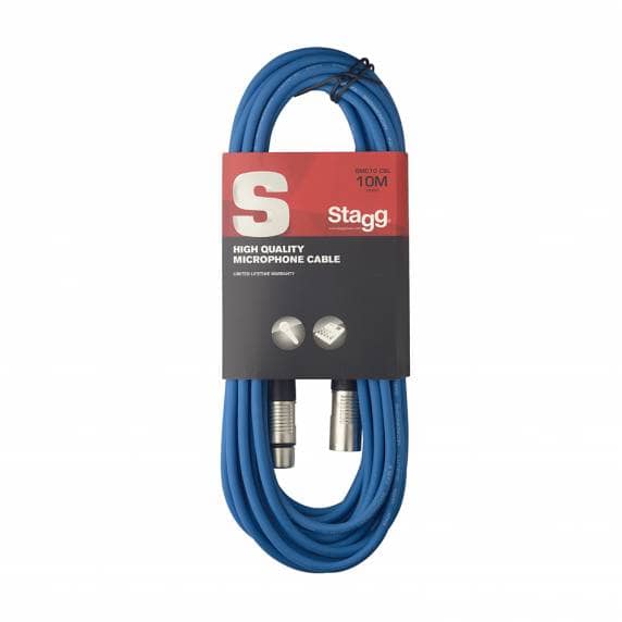 Stagg 10m XLR Microphone Cable - Blue