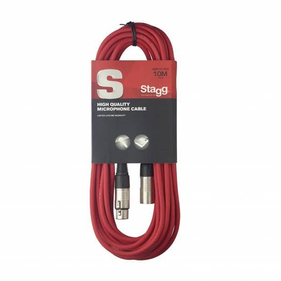 Stagg 10m XLR Microphone Cable - Red