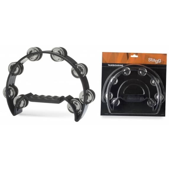 Stagg Black Cutaway Tambourine with 16 Jingles