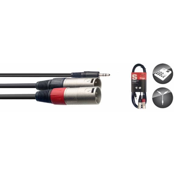 Stagg High-Quality Y cable - Mini Jack to 2 x XLR - 2m