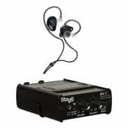 Stagg Personal In-Ear Monitoring System – Amplifier with Noise-Isolating Earphones (Black)