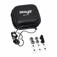 Stagg Personal In-Ear Monitoring System – Amplifier with Noise-Isolating Earphones (Black)