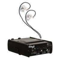 Stagg Personal In-Ear Monitoring System – Amplifier with Noise-Isolating Earphones (Transparent)