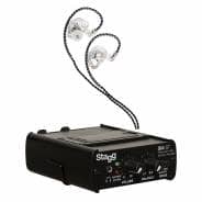 Stagg Personal In-Ear Monitoring System – Amplifier with Noise-Isolating Earphones (Transparent)