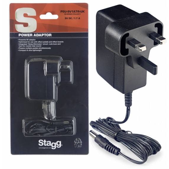 Stagg Reverse Polarity 9-Volt/1.7A AC Power Adapter For Effects Pedals