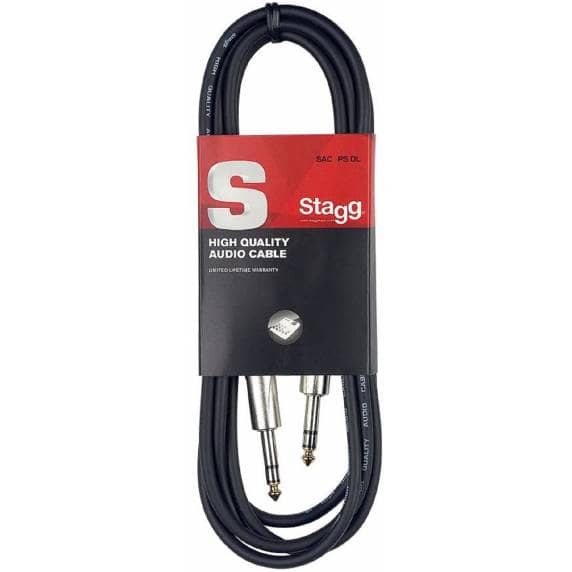 Stagg SAC3PS DL Stereo 6.35mm Jack-Jack Cable, 3M