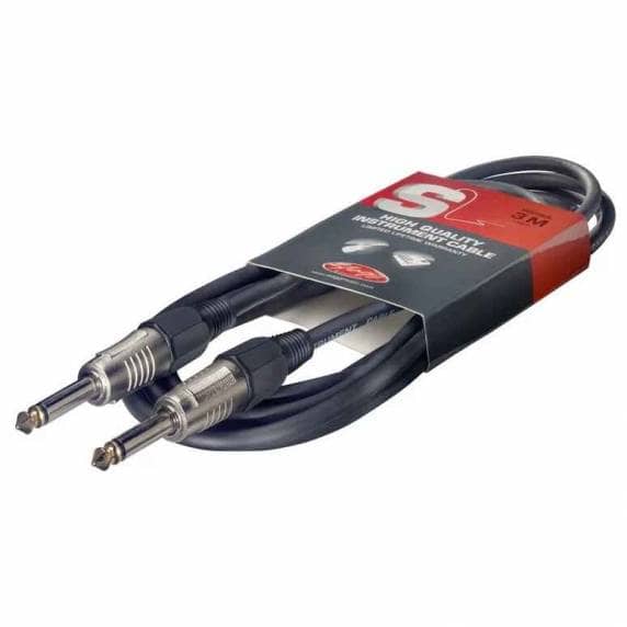 Stagg SGC3DL Deluxe Instrument Cable, Mono Jack to Mono Jack — 3M - Black