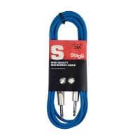 Stagg SGC3DL Deluxe Instrument Cable, Mono Jack to Mono Jack — 3M - Blue