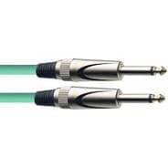 Stagg SGC3DL Deluxe Instrument Cable, Mono Jack to Mono Jack — 3M - Green