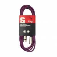 Stagg SGC3DL Deluxe Instrument Cable, Mono Jack to Mono Jack — 3M - Purple