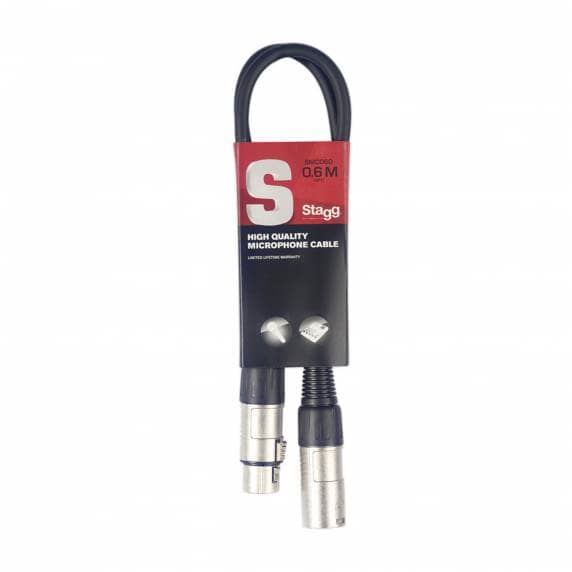 Stagg SMC060 60cm (2ft) XLR to XLR Microphone Cable - Black