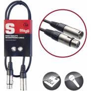 Stagg SMC1 1m XLR to XLR Microphone Cable - Black