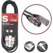 Stagg SMC3 3m XLR to XLR Microphone Cable - Black