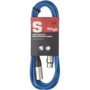 Stagg SMC3 3m XLR to XLR Microphone Cable - Blue