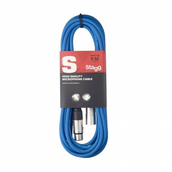 Stagg SMC6-CBL 6M XLR to XLR Microphone Cable - Blue