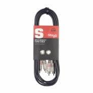 Stagg Twin RCA Male to Twin RCA Male Cable - 3 metres