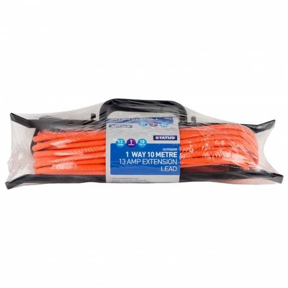 Status 13A Outdoor Extension Hook Up Cable, 10m Orange 