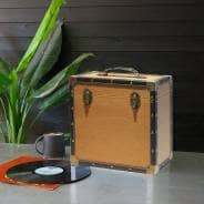 Steepletone 12" Vinyl Record Storage Box - Tan Cloth