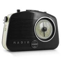 Steepletone Brighton BT 60s Retro Portable MW/LW/FM Radio with Bluetooth - Black