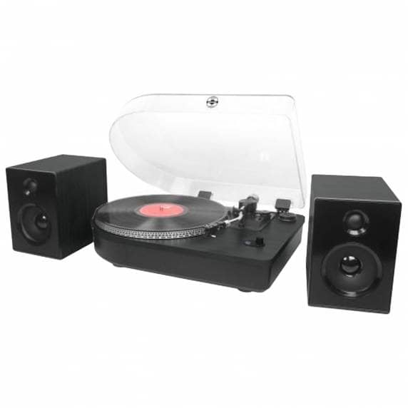 Steepletone Camden 2 Bluetooth Turntable System with Bookshelf Speakers - BLACK