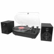 Steepletone Camden 2 Bluetooth Turntable System with Bookshelf Speakers - BLACK
