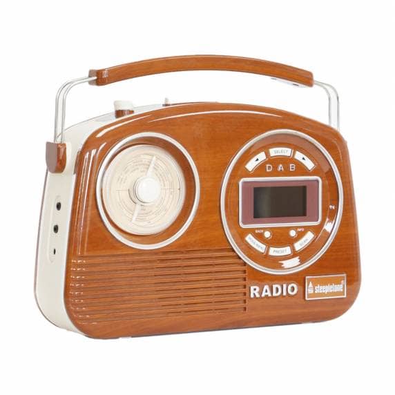 Steepletone Devon Retro-Style Portable DAB & FM Radio - WOOD