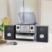 Steepletone Houston XP High-Power 6-In-1 Music Centre (Silver Front)