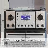 Steepletone Houston XP High-Power 6-In-1 Music Centre (Silver Front)