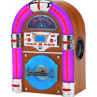 Steepletone Jive Rock Sixty - Retro Table Top Jukebox (Light Wood)