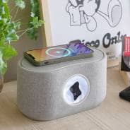 Steepletone Magna Sound - Bluetooth Magnetic Fluid Speaker with Wireless Phone Charging (Light Grey)
