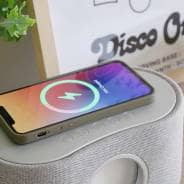 Steepletone Magna Sound - Bluetooth Magnetic Fluid Speaker with Wireless Phone Charging (Light Grey)